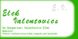 elek valentovics business card